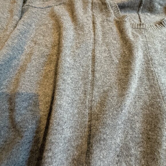 InCashmere 100% cashmere Crewneck Sweater Topper Grey Pointell LARGE Oversize - Picture 7 of 12
